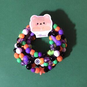 Halloween Trick or Treat Set of 6 Handmade Beaded Bracelets - Stackable Jewelry